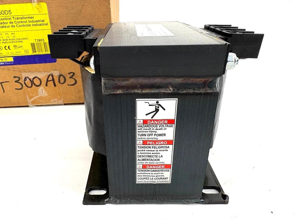 New Square D 9070T750D5 0.75KVA Transformer Pri 550/575/600V Sec 110/115/120V