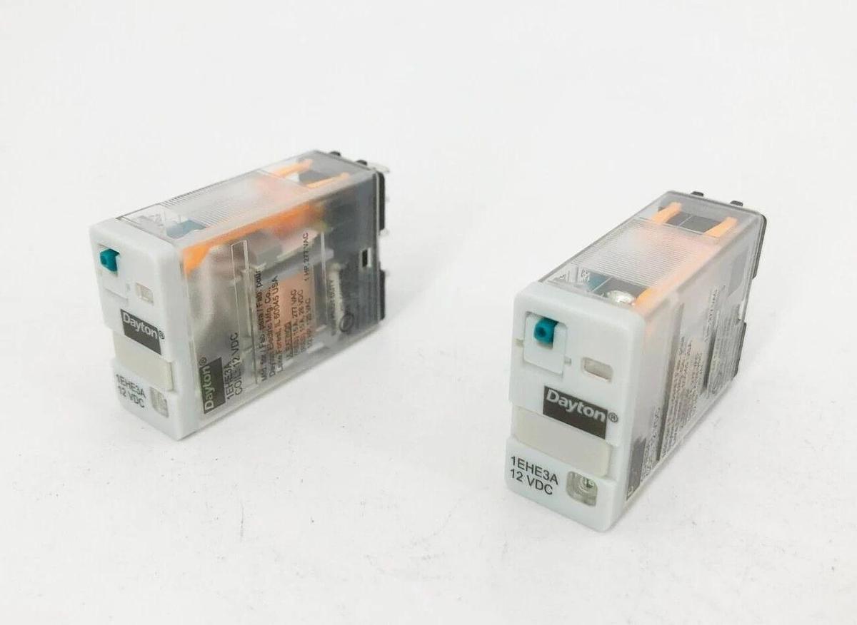 Lot of 2 New Dayton 1EHE3A Relays SPDT 15A 12VDC