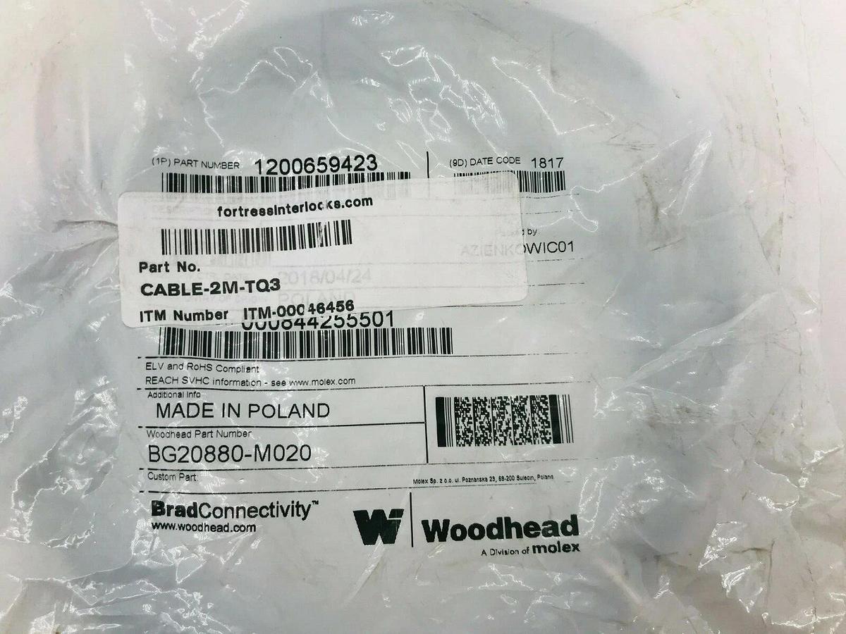 Used New Brad Connectivity BG20880-M020 Cable 1200659423 CABLE-2M-TQ3
