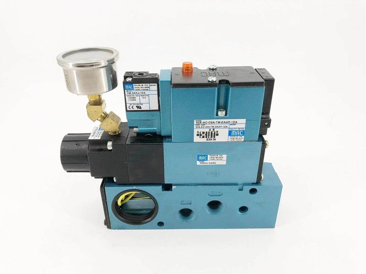 Used MAC Valves 82A-AC-CSA-TM-DAAP-1DA Solenoid Valve 150psi TM-DAAJ-1DA PR82A-GADA