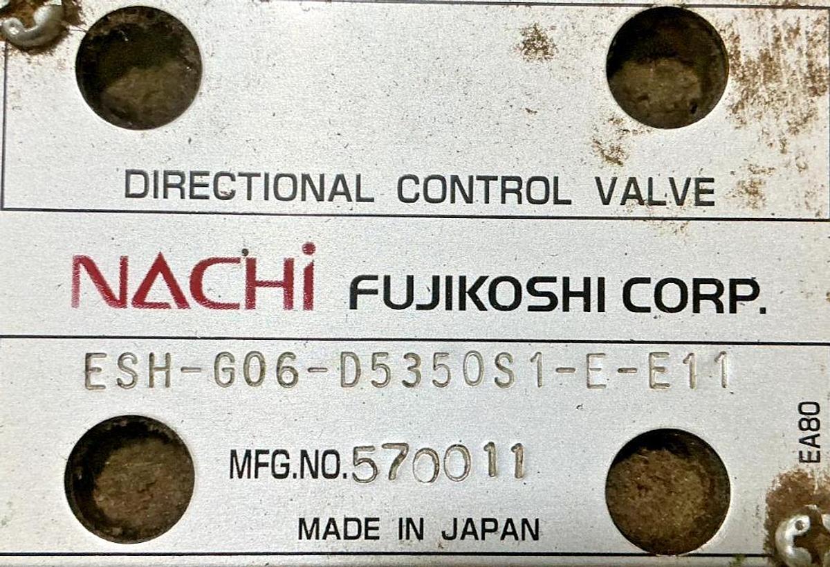 Used Nachi ESH-G06-D5350S1-E-E11 Directional Control Valve w/OG-G01-P1-21 Mod Valve