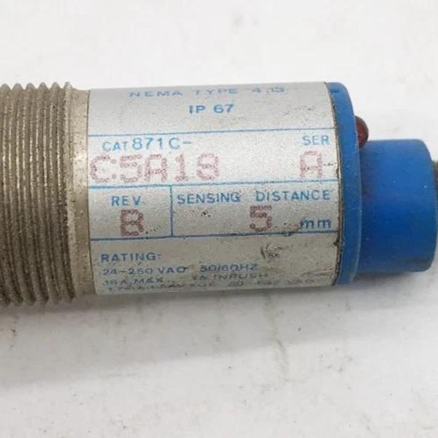 Used Allen Bradley 871C-C5A18 Ser. A Inductive Proximity Sensor 5mm 24-250VAC