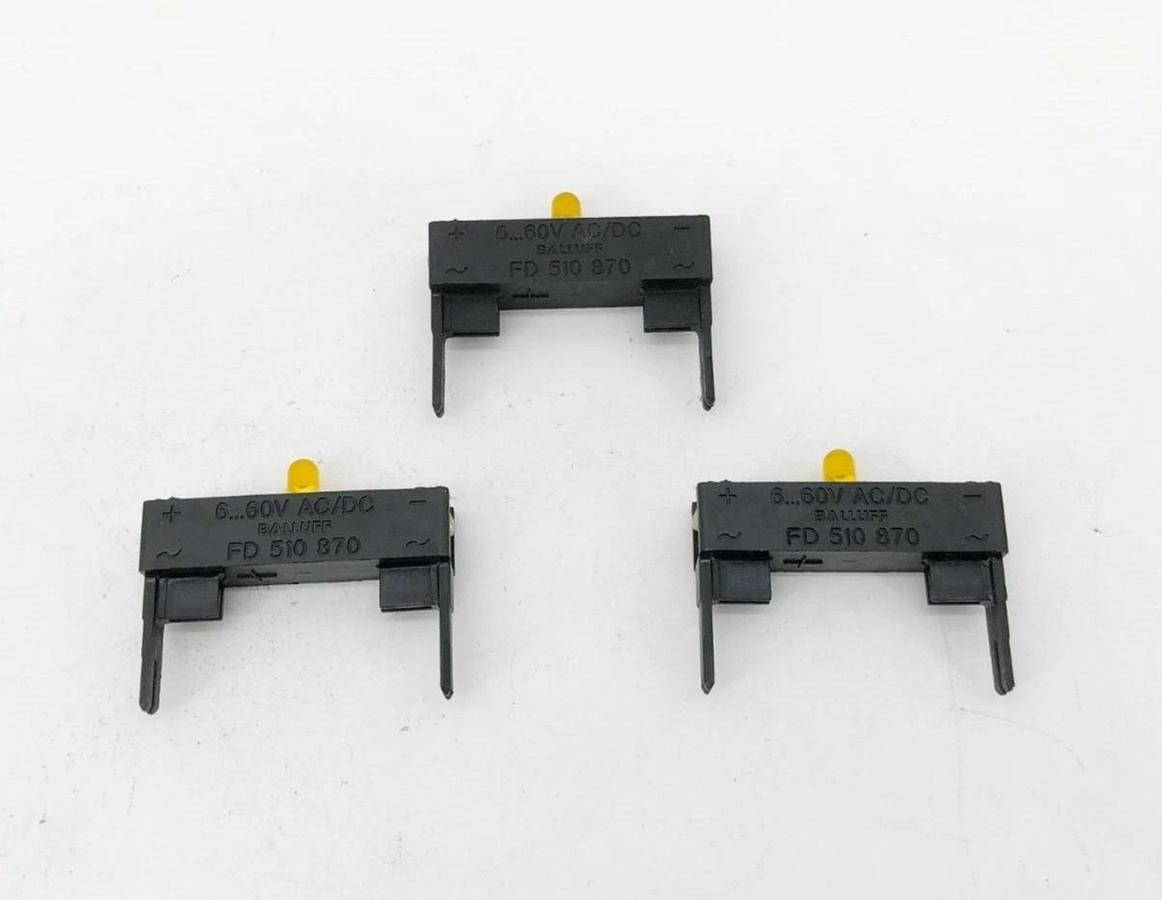 Lot of 3 New Balluff FD-510-870 LED Function Indicators 6...60VAC/DC Amber