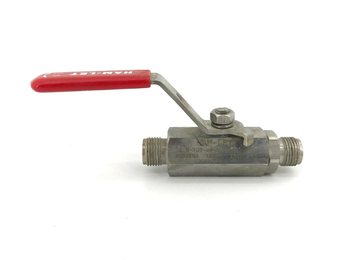 Used Ham-Let H-700-SS-L-3/8-LD Ball Valve Stainless Steel 1/2" 1500 PSI