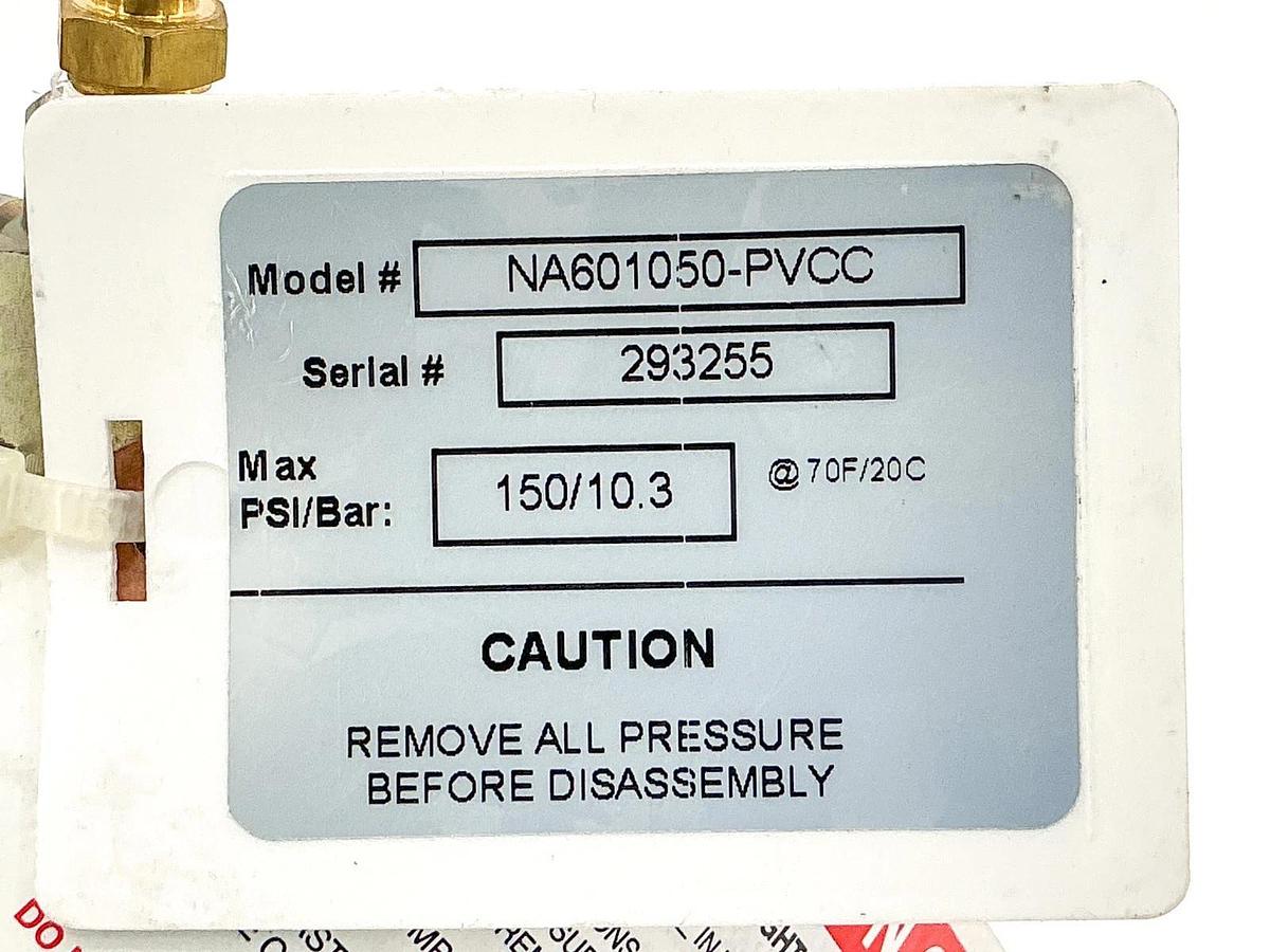 New Pulsafeeder NA601050-PVCC Pulsation Dampener 150PSI/10.3 PVC