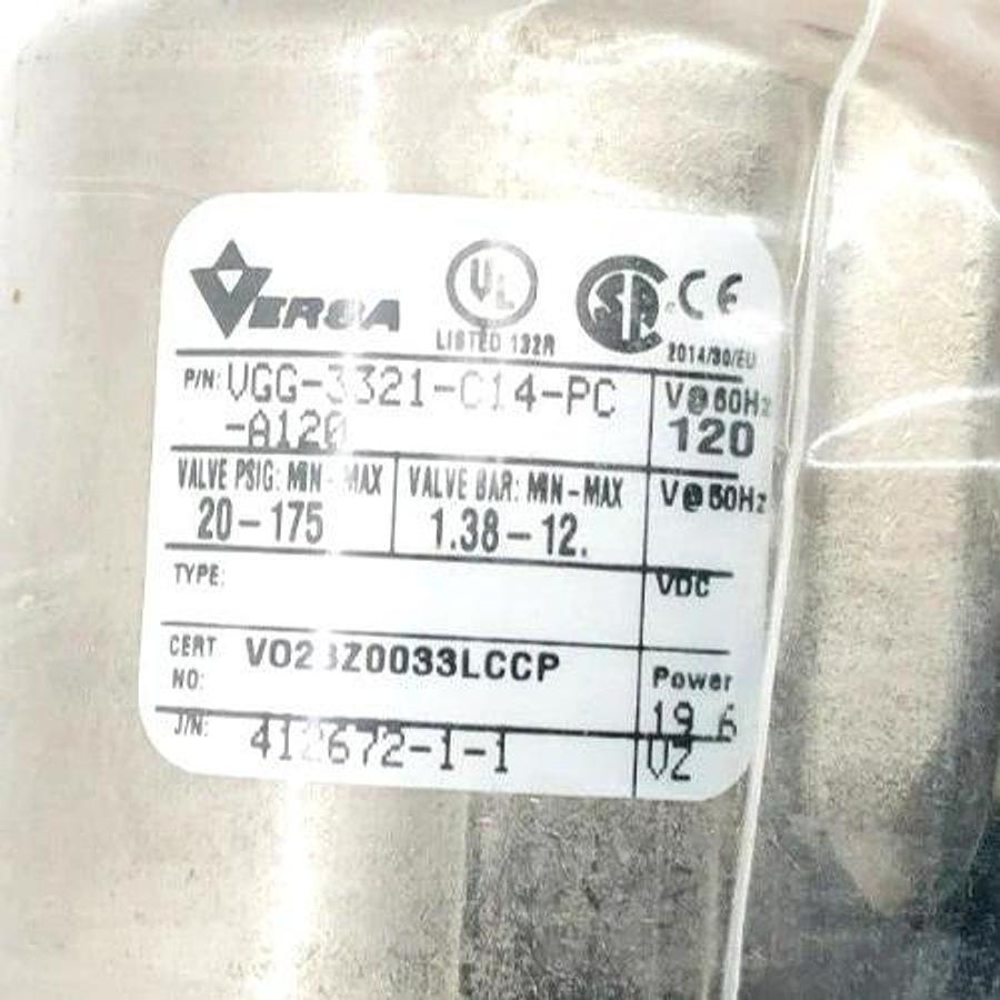 New Versa VGG-3321-C14-PC-A120 Air Valve 3-Way 2-Position Brass 120V 60Hz