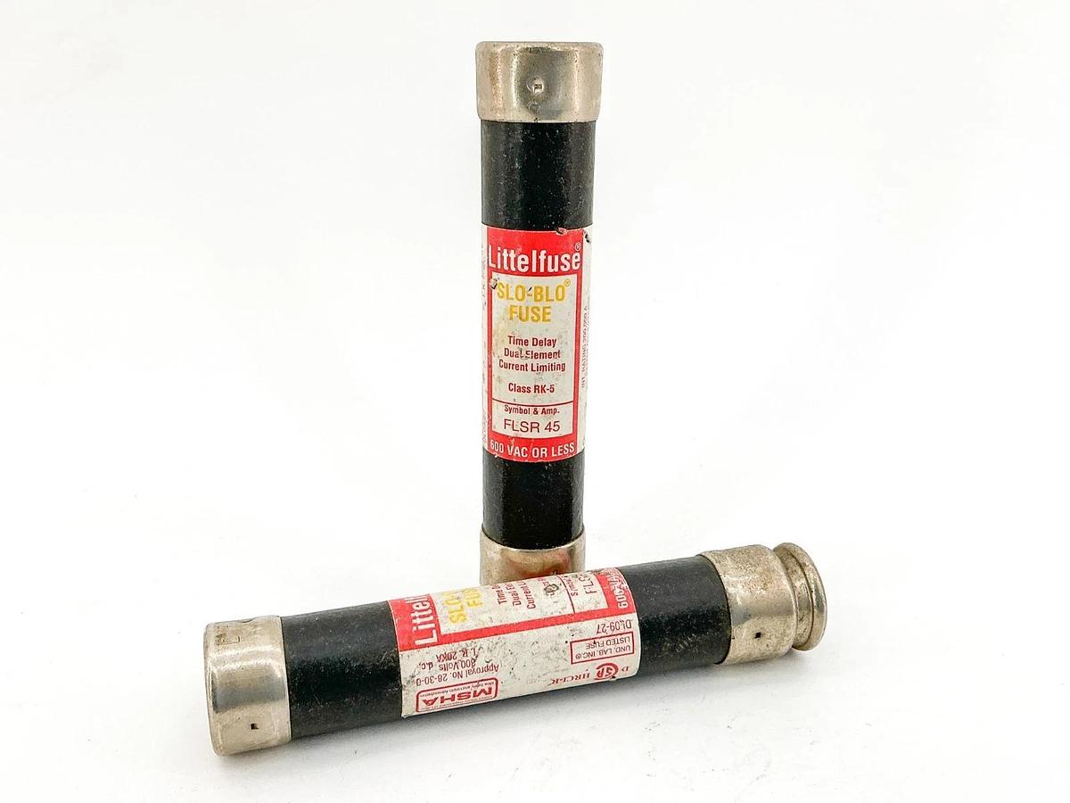 New Lot of 2 FLSR-45Time Delay Dual Element Fuse 45A 600V Class RK5