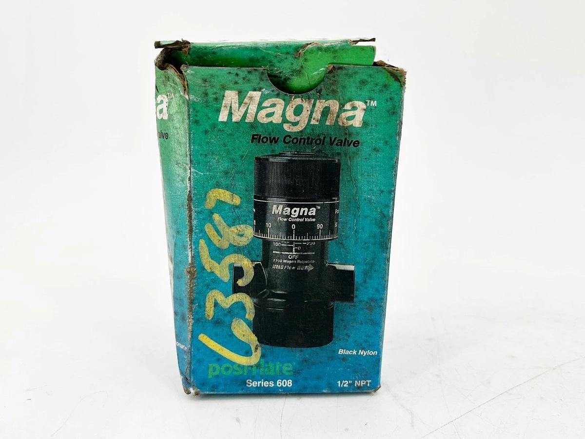 New Magna 1039906 Valve Flow Control Posi-Flate 1/2" NPT Black Nylon Series 608