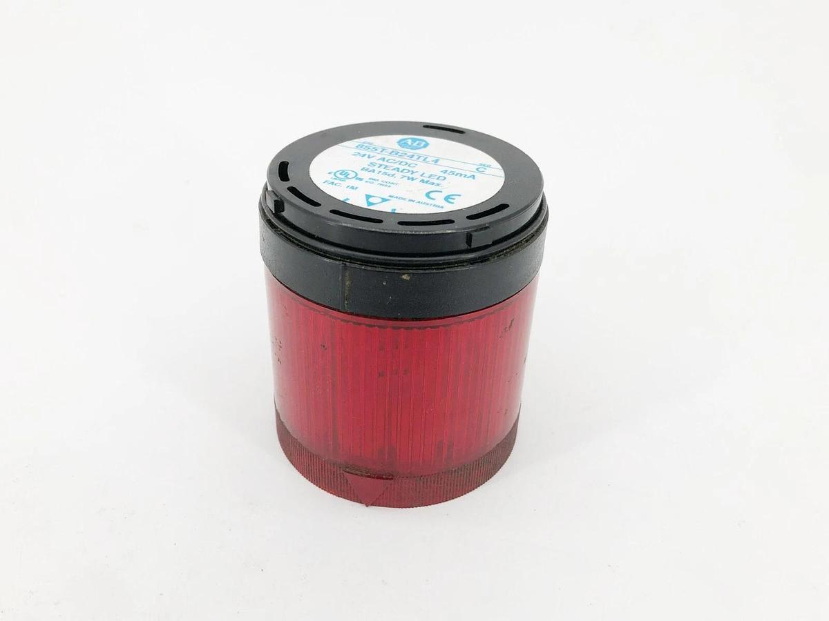 Used Allen Bradley 855T-B24TL4 Red Stack Light W/ Lamp 24VAC/DC Steady LED