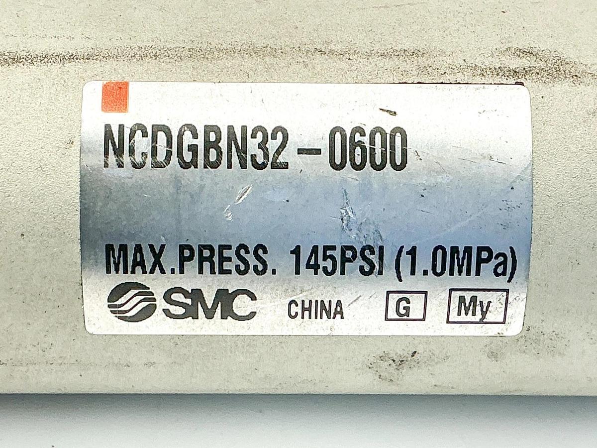 Used New SMC NCDGBN32-0600 Pneumatic Cylinder 145PSI 1-1/4" Bore 6"