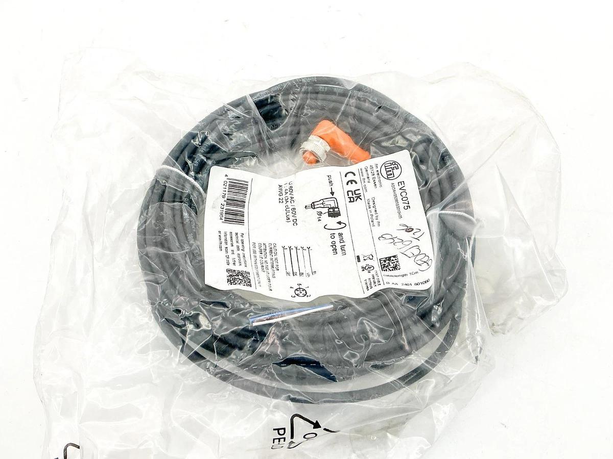 New IFM EVC075 ADOAH050MSS0010H05 Female Cordset 60V 4A AWG 22