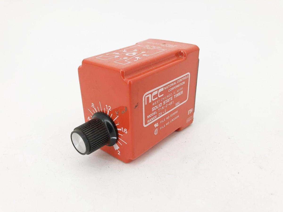 Used NCC T1K-2-461 Solid State Timer Relay 0.5-2s 120VAC 50/60Hz
