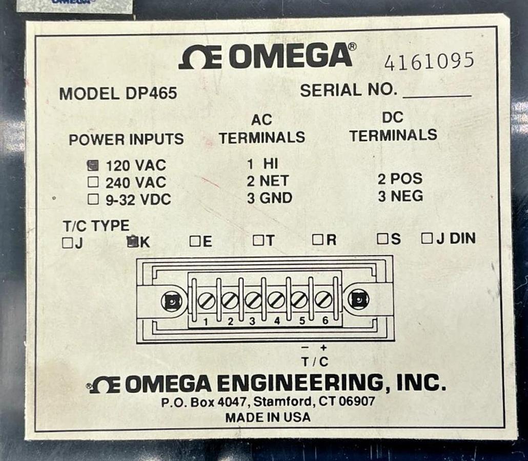New OMEGA DP465-KF Digital Thermometer T/C Type K 120VAC DP465 - No Box