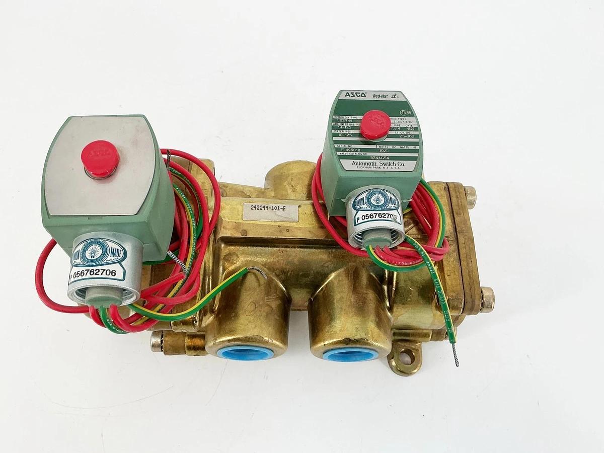 New Asco 8344G54 24VDC 4-Way Solenoid Valve 10-125PSI 3/4" Pipe 10.6W - No Box