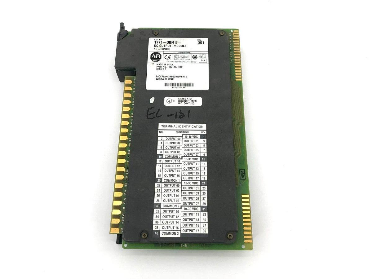 Used Allen Bradley 1771-OBN/B Rev. D01 High True Output Module DC Input PLC