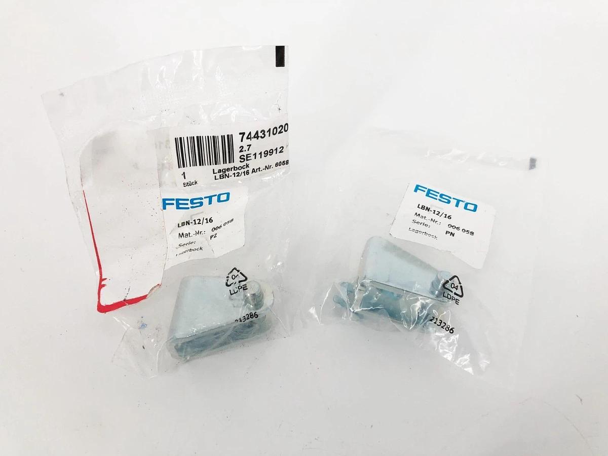 Lot of 2 New Festo LBN-12/16 Clevis Foot Mounting Kits 006058