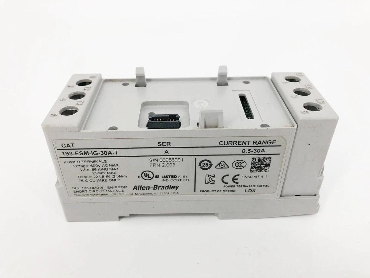 New Allen Bradley 193-ESM-IG-30A-T Ser. A Sensing Module 0.5-30A 600VAC - No Box