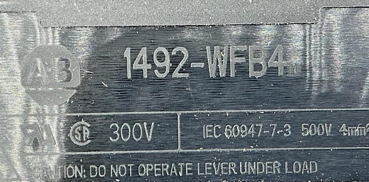 Lot of 10 New Allen Bradley 1492-WFB4250 Ser B Terminal Blocks 85-264V 1492-WFB4