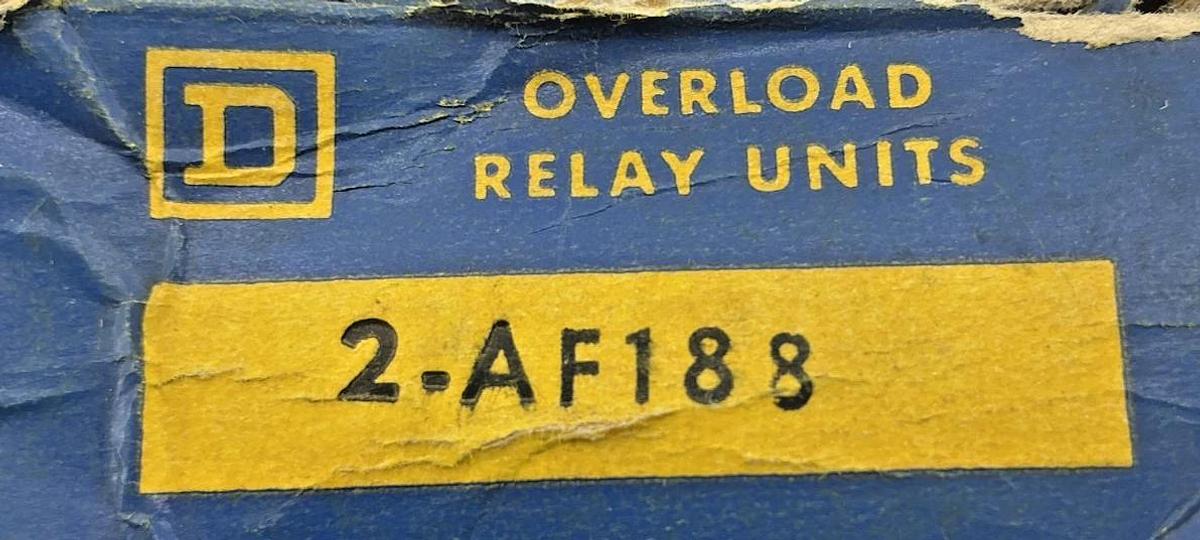 New Square D 2-AF188 Overload Relay Units AF-188 QTY 2 Per Box