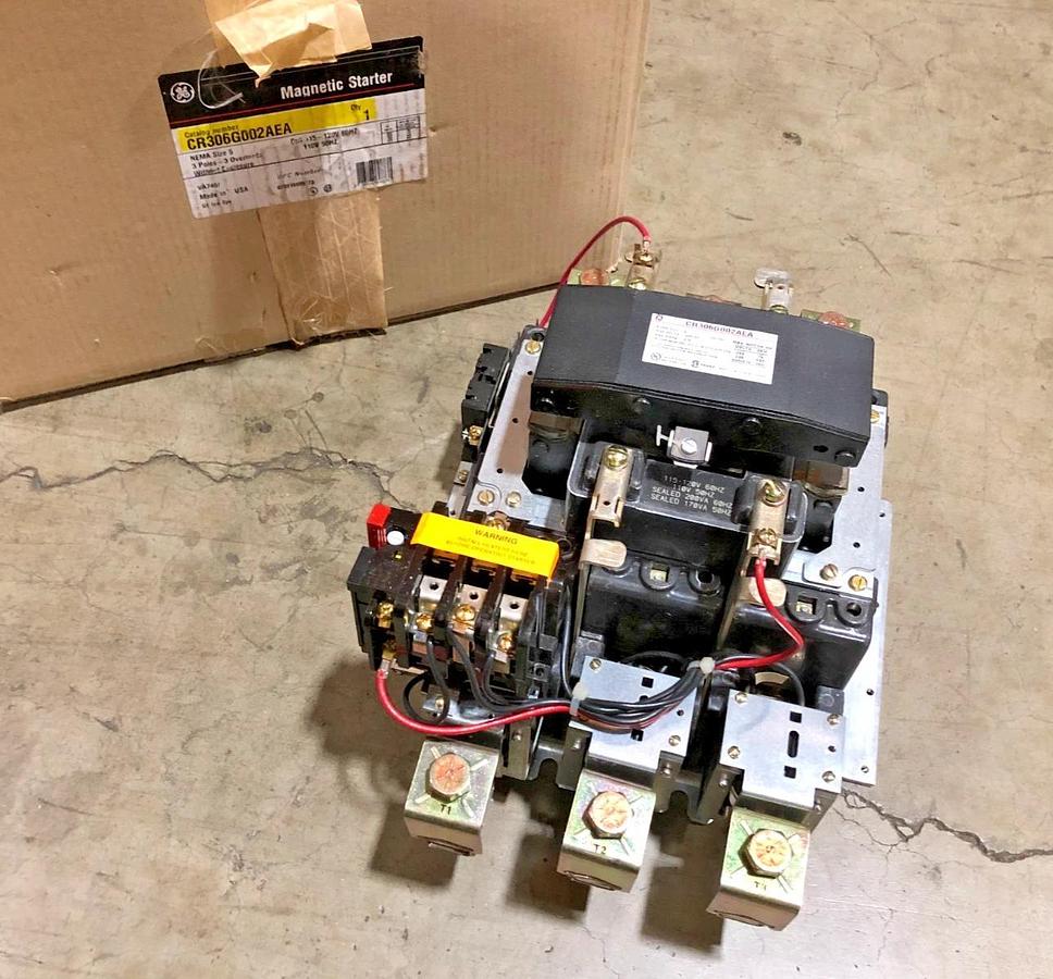 New General Electric CR306G002AEA Non-Rev Starter 270A 600VAC Size 5 120V Coil