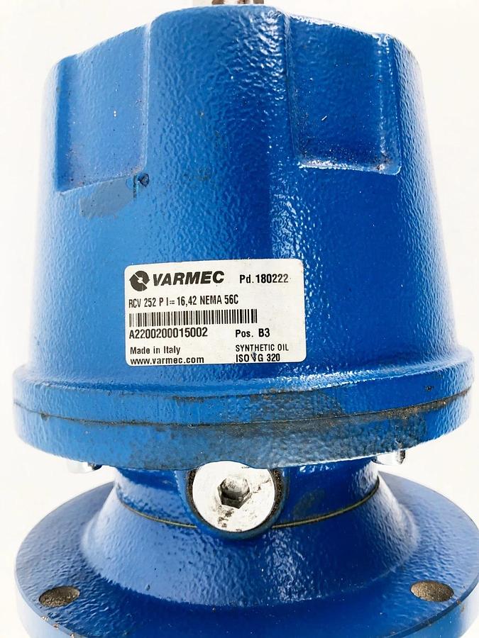 New Varmec RCV 252 P I=16,42 NEMA 56C In-Line Gear Reducer 16.42:1- No Box
