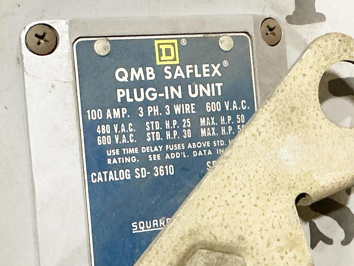 Used Square D SD-3610 Fusible Style BUS Plug 100A 600V 3PH