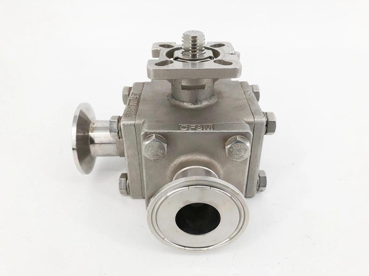 New 1" CF8M 200WOG Stainless Steel Sanitary Valve 3-Way - No Box