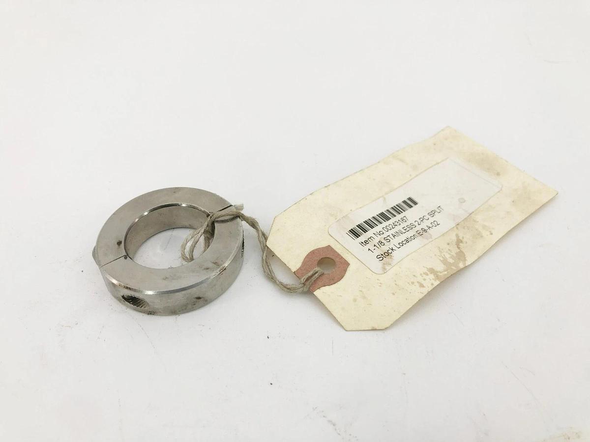 New Climax 2C-112-S Two-Piece Split Clamp Collar Stainless Steel 1-1/8" ID