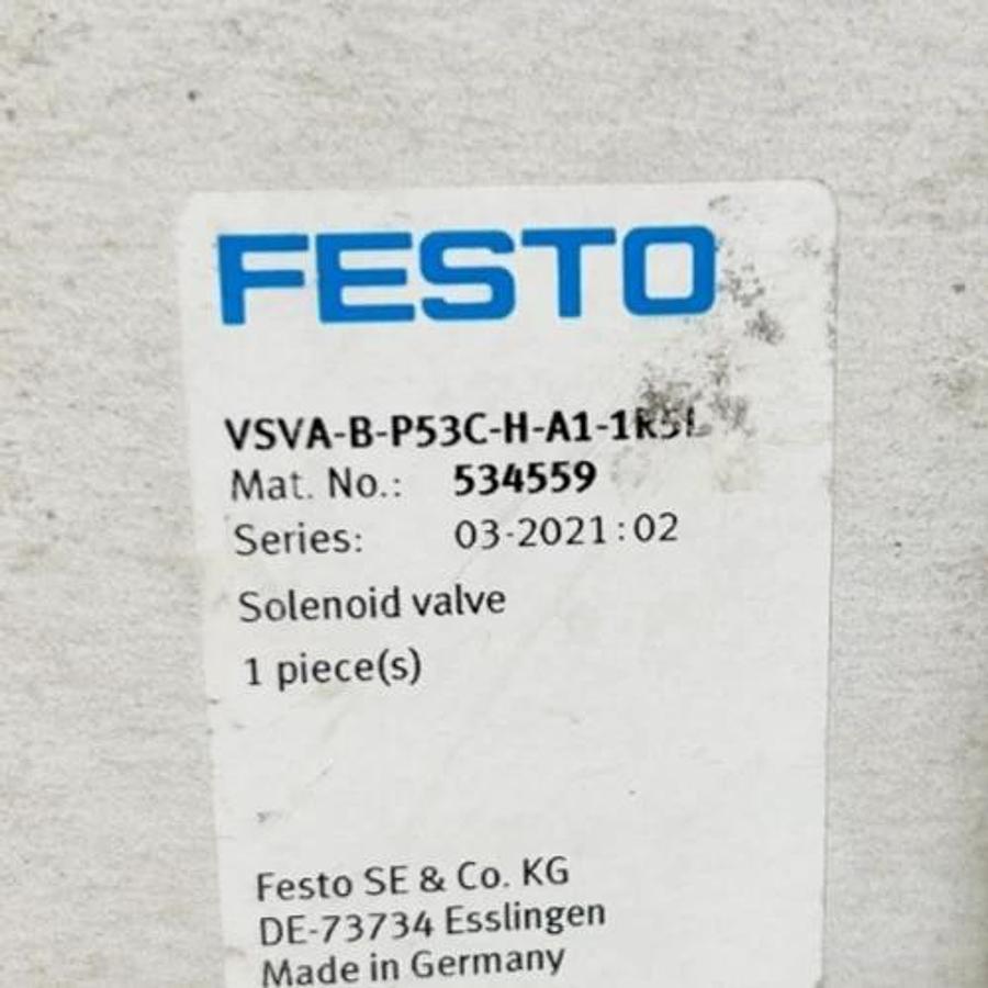 New Festo VSVA-B-P53C-H-A1-1R5L Solenoid Valve 24V 145psi 534559