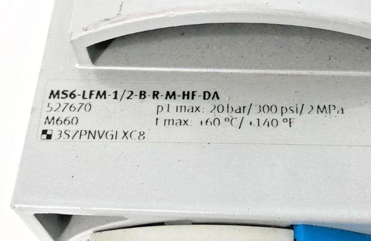 New Festo MS6-LFM-1/2-B-R-M-HF-DA Pneumatic Filter 527670 300psi 1µ - No Box