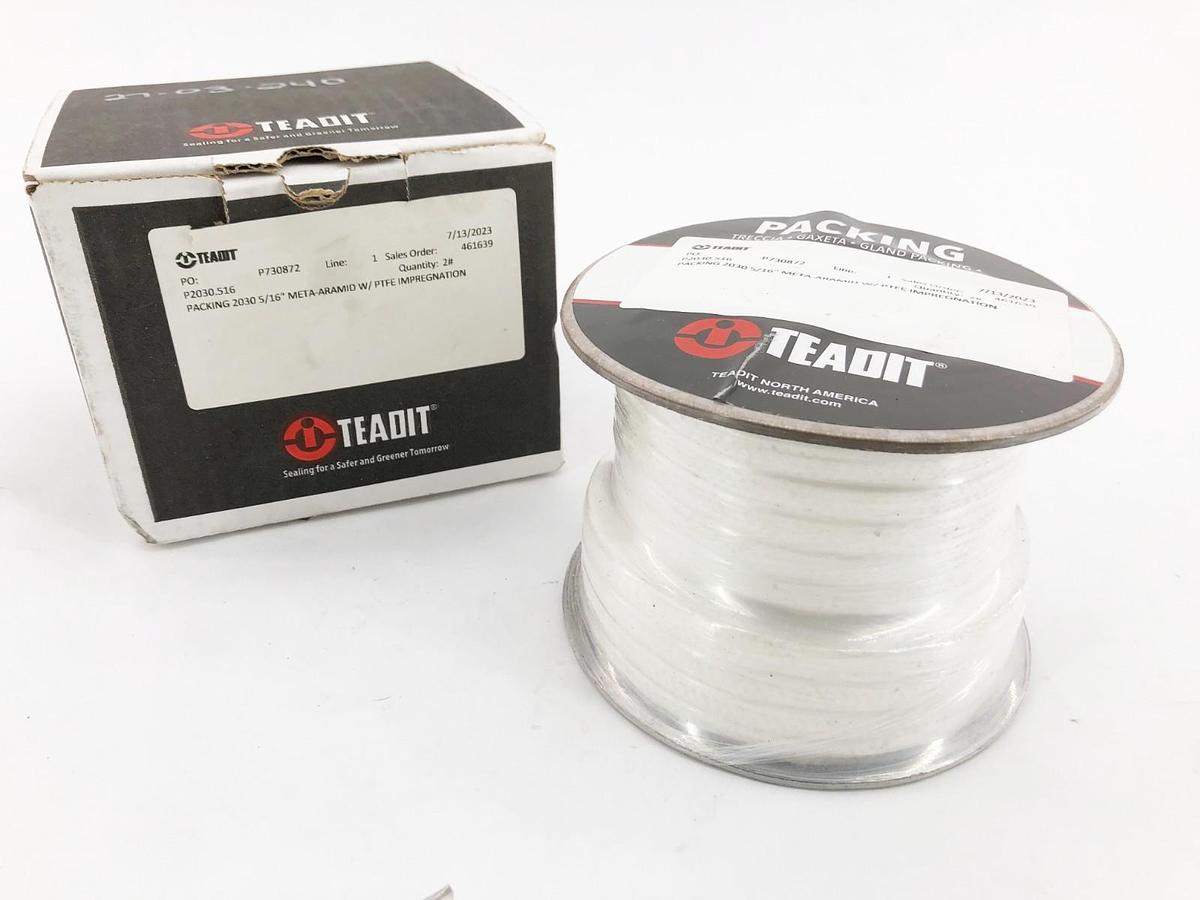 New Teadit P2030.516 Packing 2030 5/16" Meta-Aramid w/ PTFE Impregnation 2lb.
