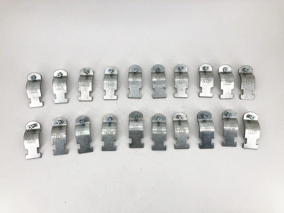 Lot of 20 New Cooper B-Line B2011PAZN Conduit Clamps 1-1/4" RGD 1-5/8