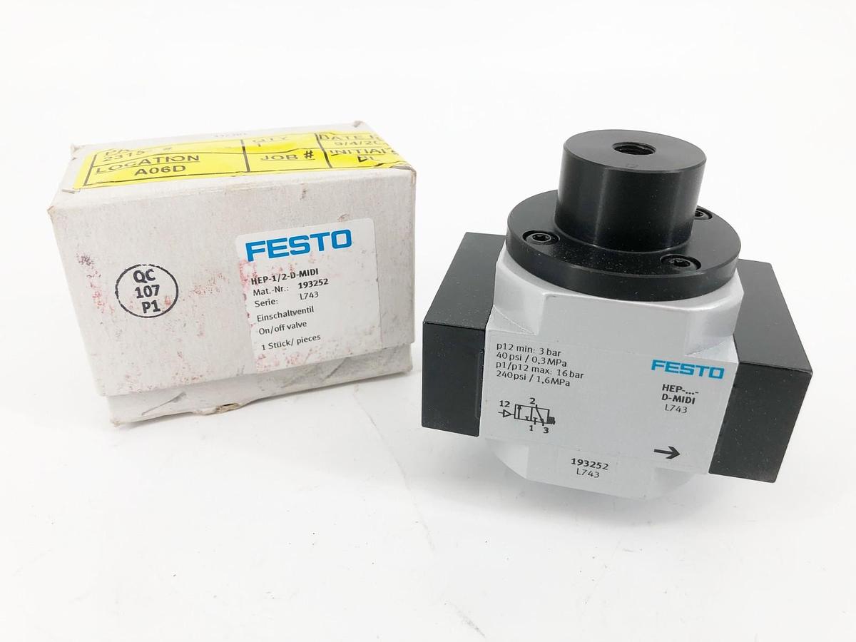New Festo HEP-1/2-D-MIDI On/ Off Valve 193252 16 bar