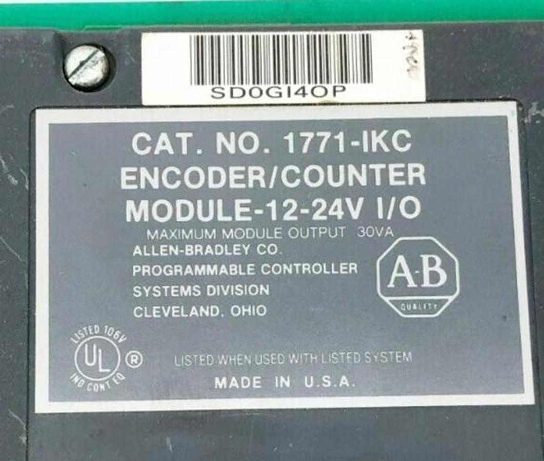 Used Allen Bradley 1771-IKC Encoder / Counter Module 12-24V I/O
