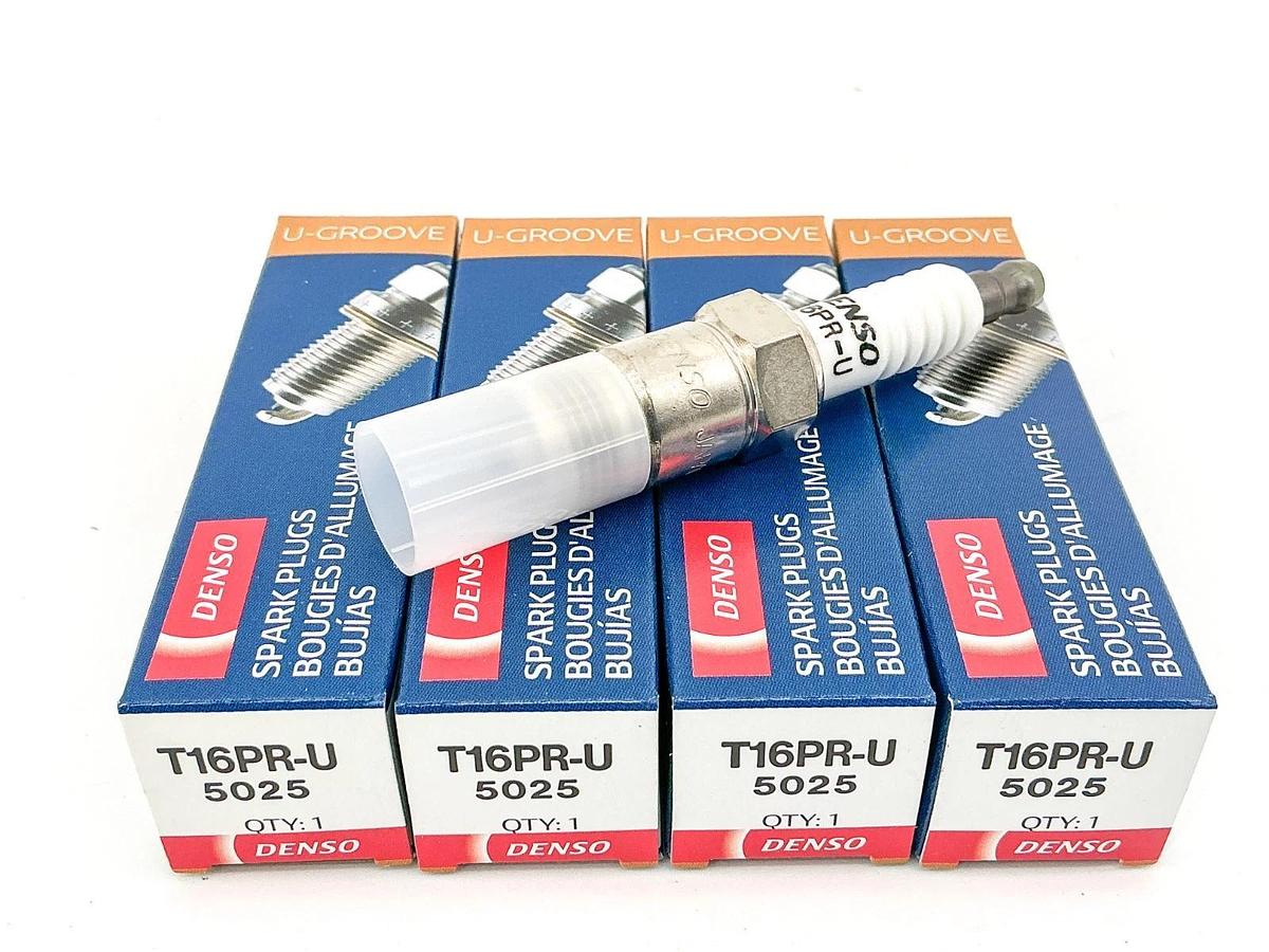 New Box of 4 Denso 5025 U-Groove Spark Plug T16PR-U