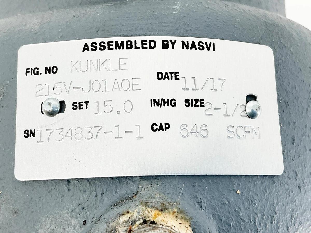 New Kunkle Valve 215V-J01AQE Vacuum Relief Valve 2-1/2" 15PSI Set Pressure