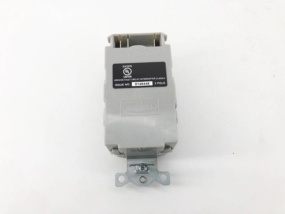 New Hubbell SNAPGF20GRY Snap Ground Fault Receptacle Gray 20A 125V