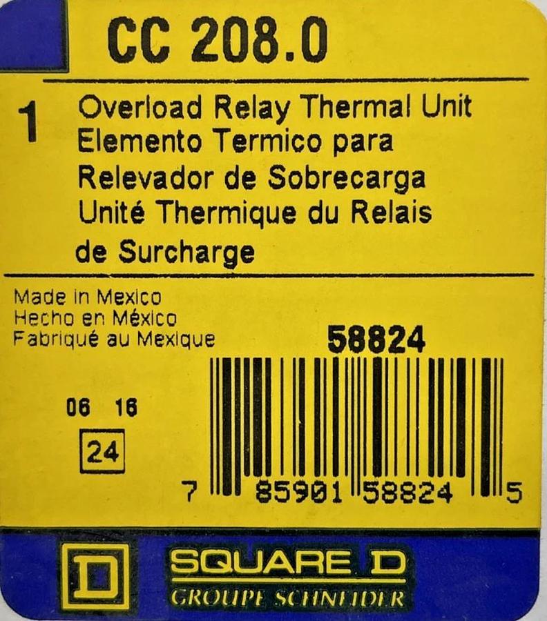 Lot of 3 New Square D CC208 Overload Relay Thermal Unit