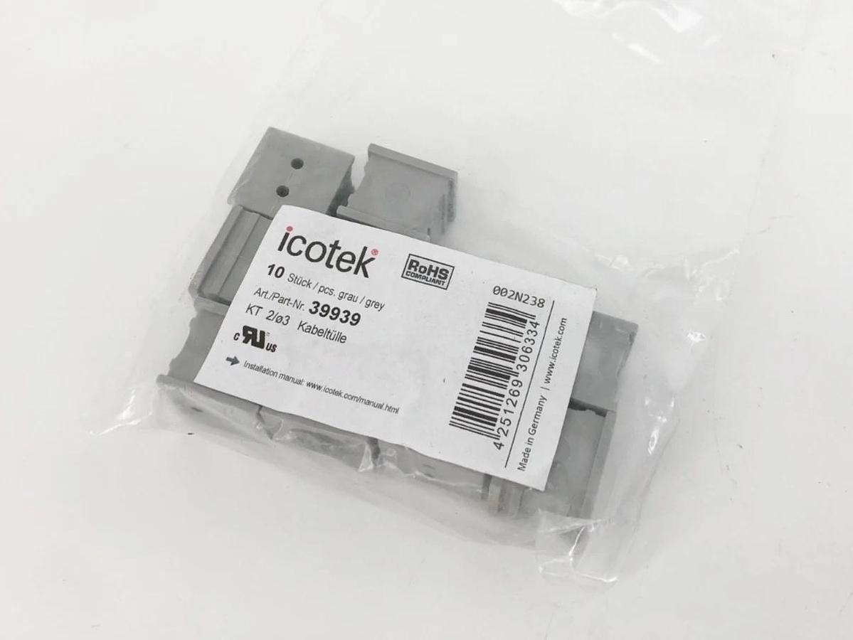 Bag of 10 New Icotek 39939 Gray Cable Grommets KT 2/ø3