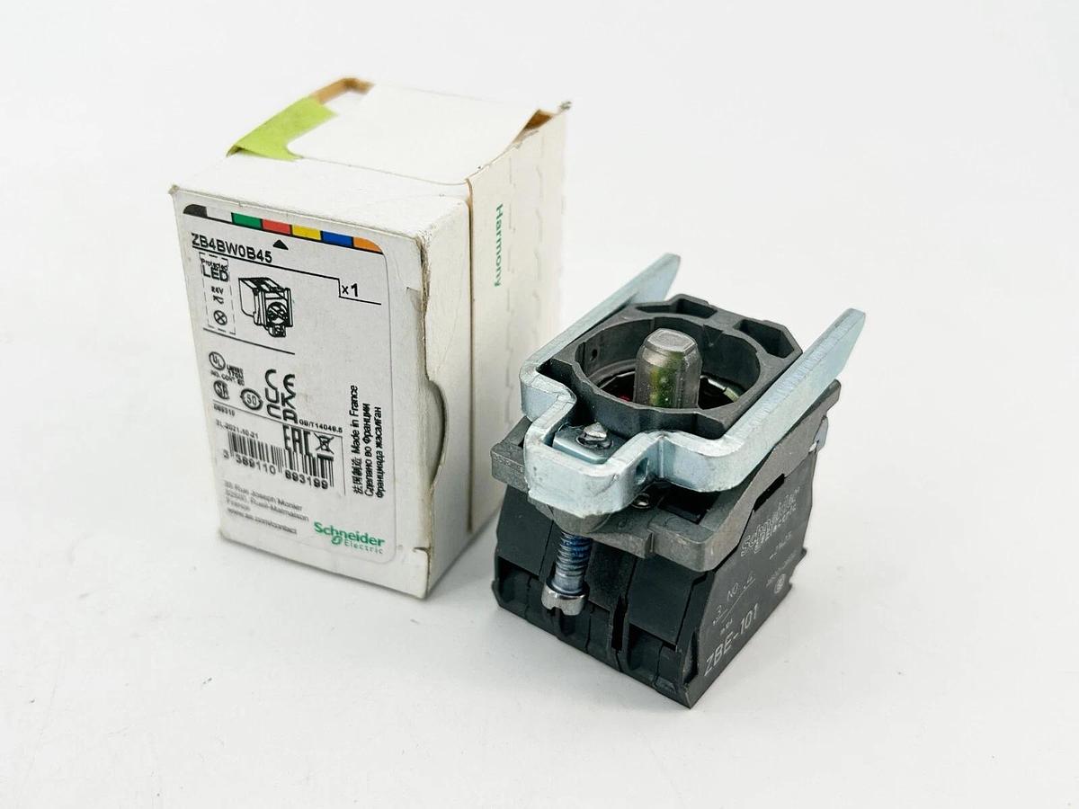 New Schneider Electric ZB4BW0B45 Contact Block Push Button 24V Red Lens LED