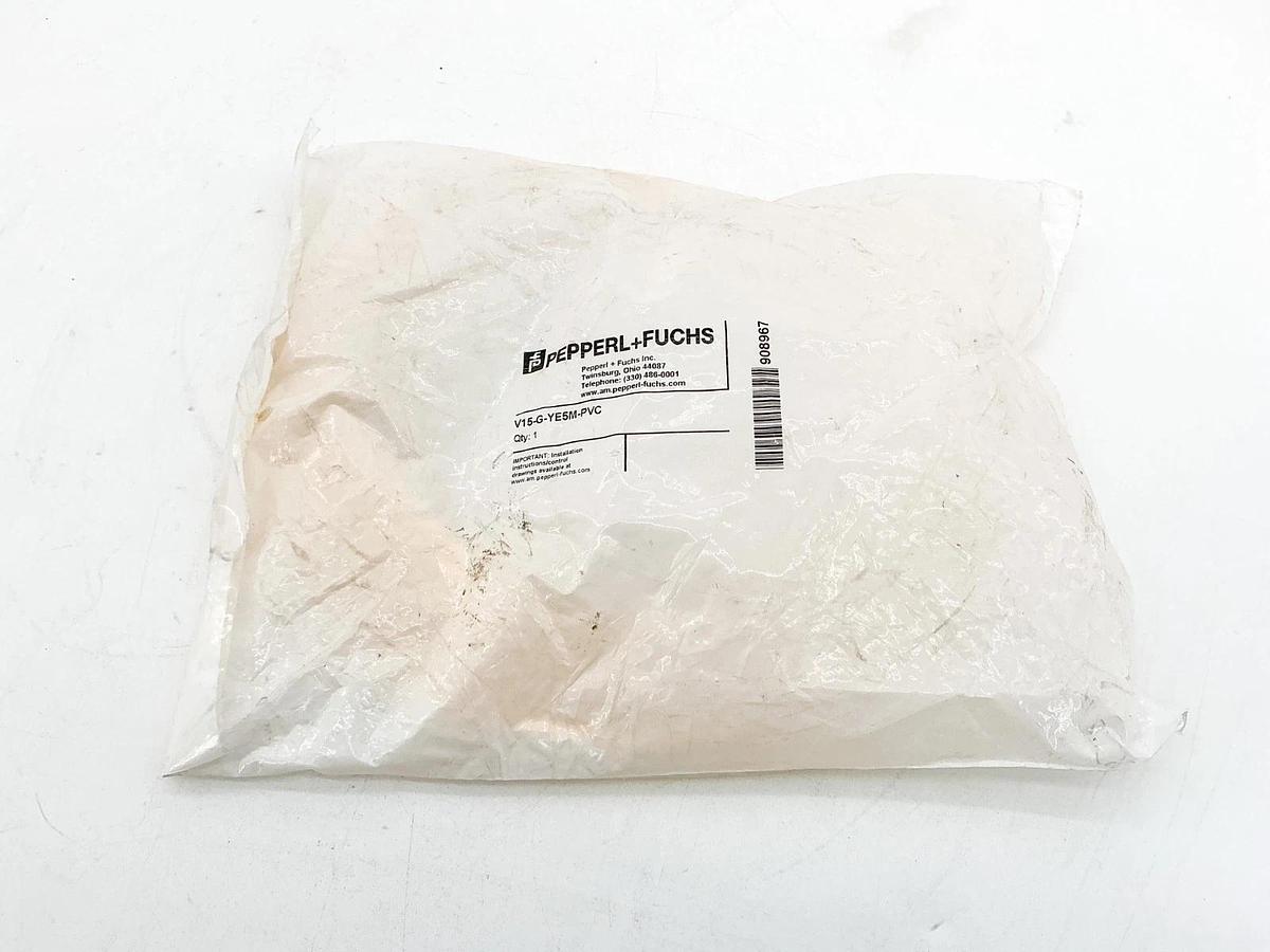 New Pepperl + Fuchs V15-G-YE5M-PVC Cordset 5P 908967