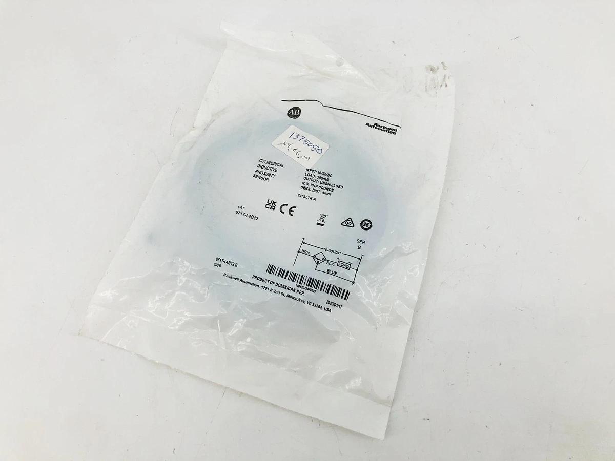 New Allen Bradley 871T-L4B12 Ser. B Inductive Proximity Sensor 10-30VDC