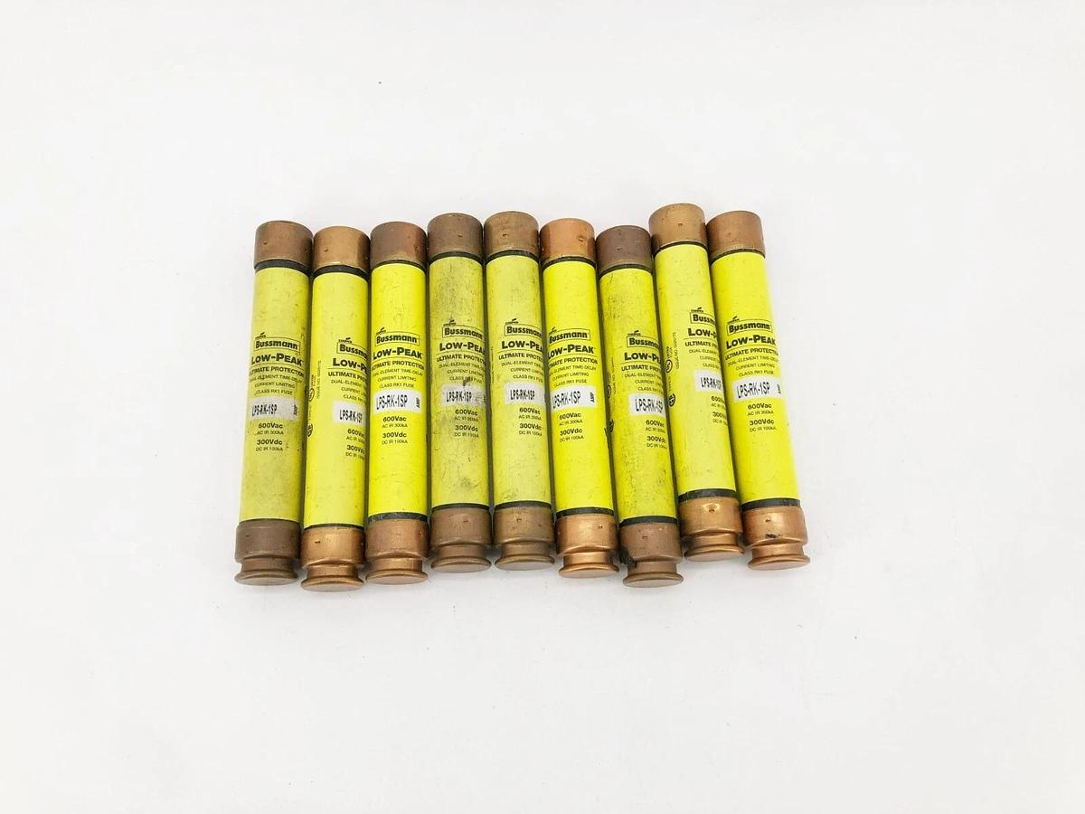 Lot of 9 New Bussmann LPS-RK-1SP Time Delay Fuses 600V 1A