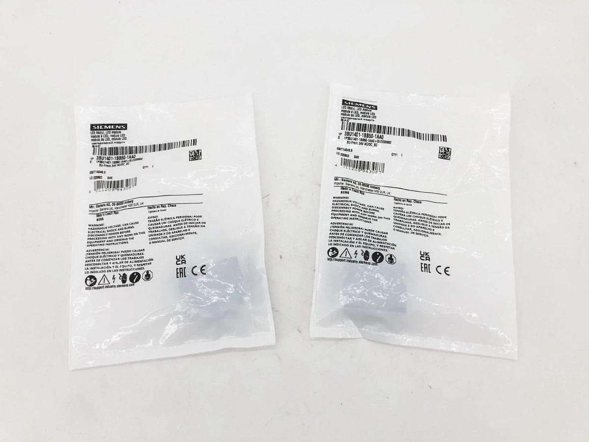 Lot of 2 New Siemens 3SU1401-1BB50-1AA0 LED Button Modules
