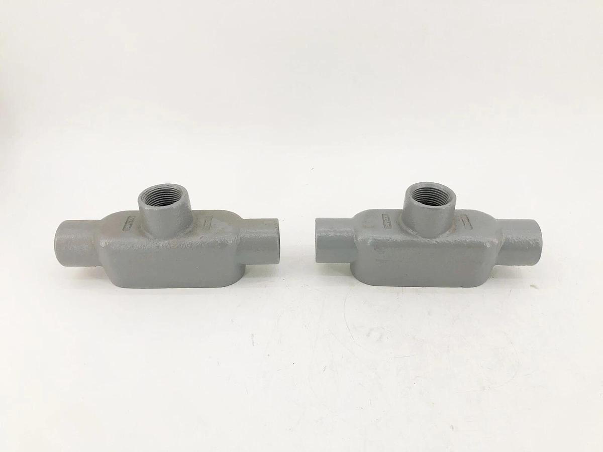 Box of 2 New Killark TB37 1" Rigid Iron Conduit Outlet Bodies Duraloy 7