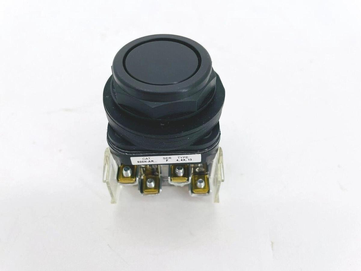 Used New Allen Bradley 800H-AR2B Push Button Black 2NO 2NC Ser F