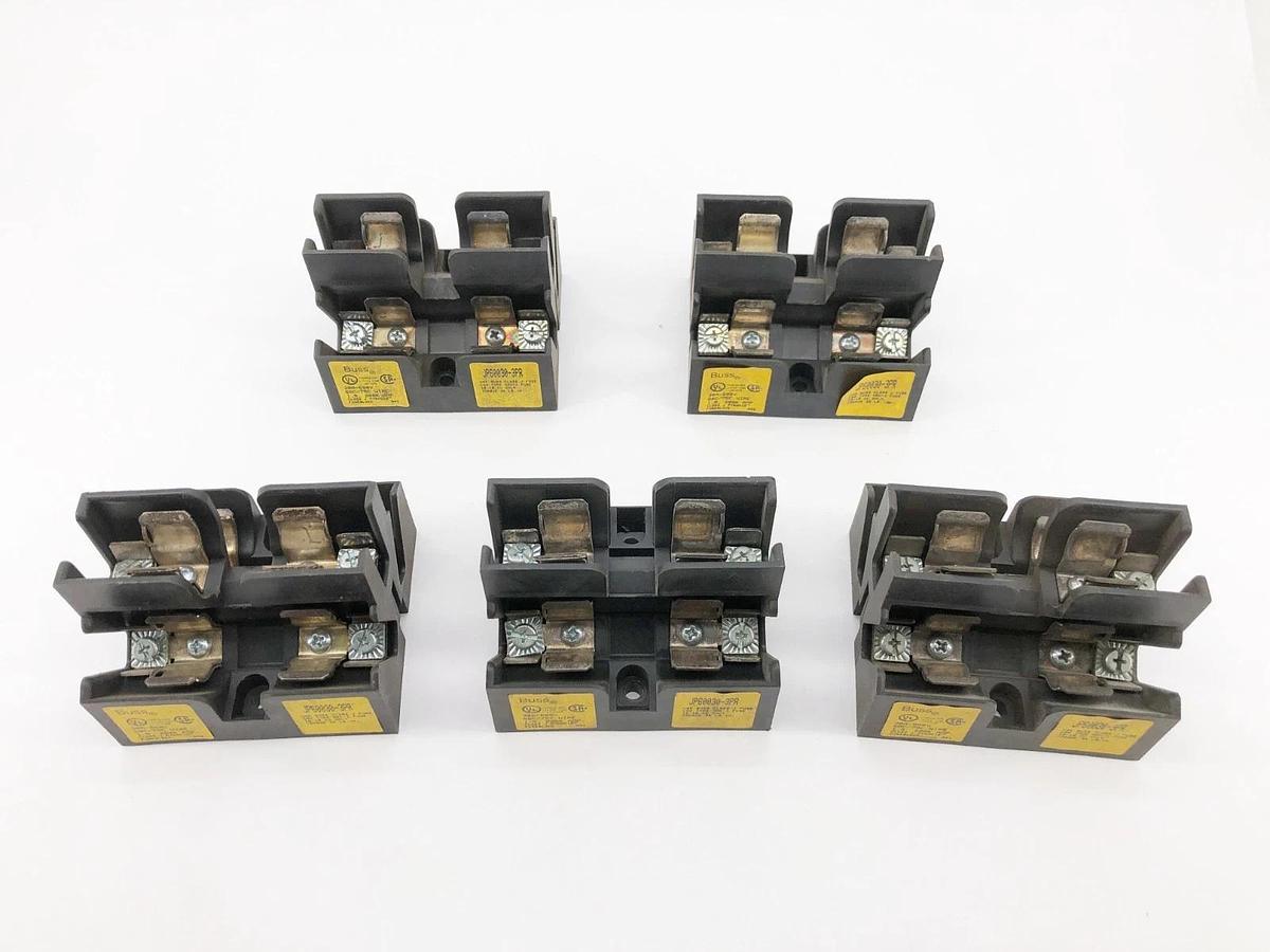 Used Lot of 5 Bussmann JP60030-3PR Fuse Holders 30A 600VAC 3 Pole