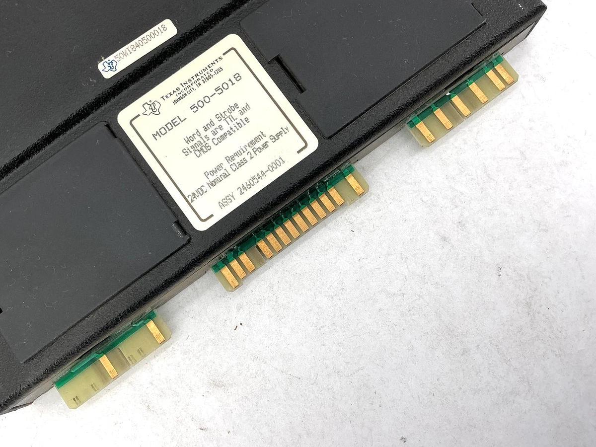 Used Texas Instruments 500-5018 Word Input Module 24VDC Nominal Class 2 Power Supply