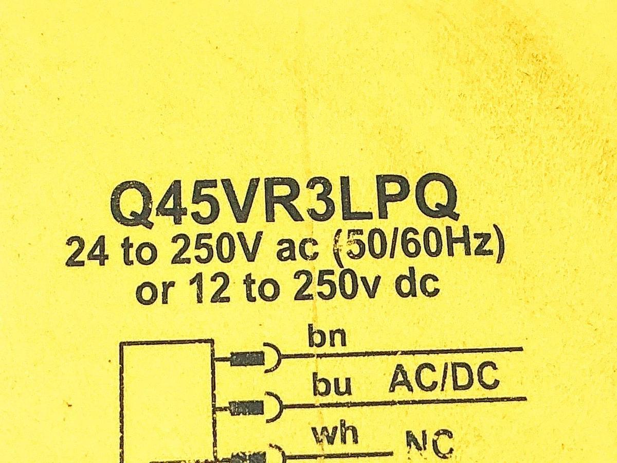 New Banner Engineering Q45VR3LPQ  Sensor 24-250VAC 12-250VDC 54314 - No Box
