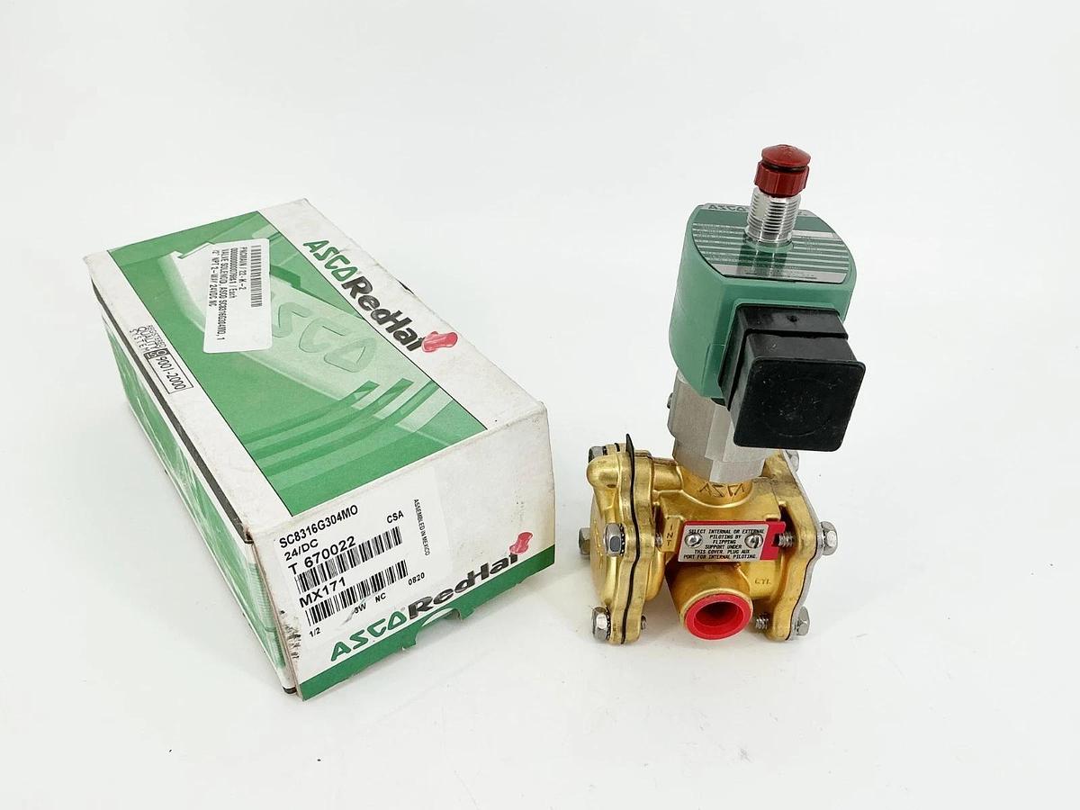 New Asco SC8316G304MO Solenoid Valve 150PSI 1/2" 1.4W 24VDC